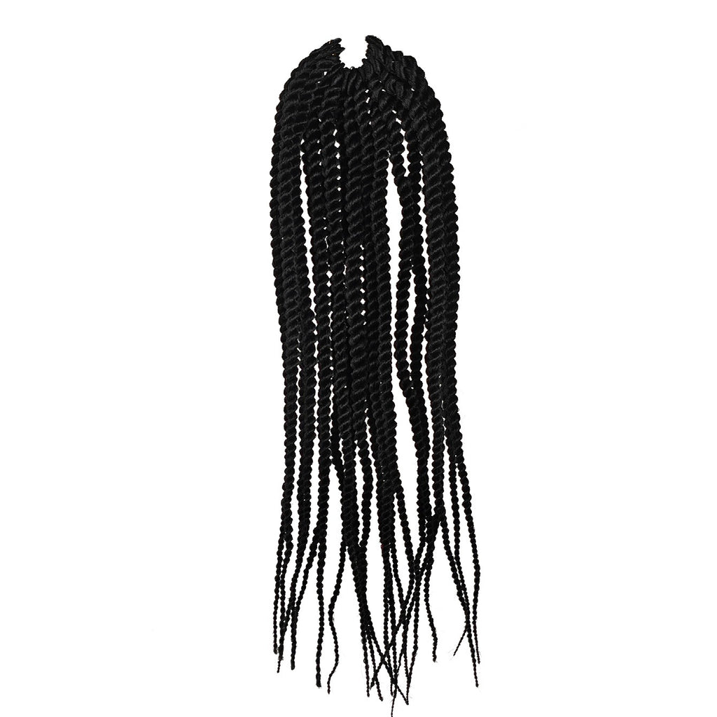 4X EZ SENEGALESE BRAID Long Crochet Braid Synthetic Hairstyle Black Burgundy Brown Ladies Box Braid Crochet Hair - 16 Inch - Ms.Rubies Beauty Shop