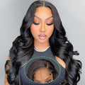 4x7 Lace Closure Wig Human Hair Natural Color Body Three - Dimensional Wave Density - Ms.Rubies Beauty Shop