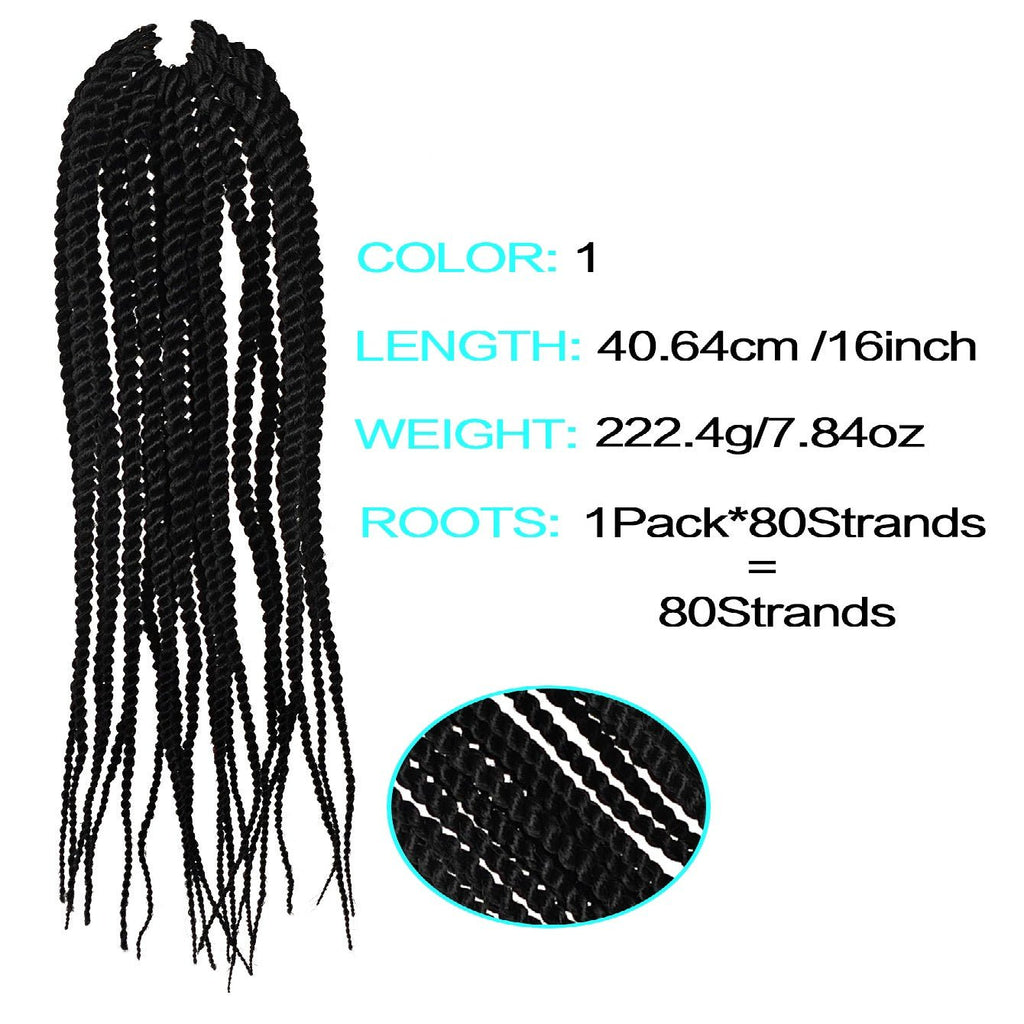 4X EZ SENEGALESE BRAID Long Crochet Braid Synthetic Hairstyle Black Burgundy Brown Ladies Box Braid Crochet Hair - 16 Inch - Ms.Rubies Beauty Shop