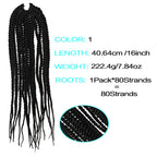 4X EZ SENEGALESE BRAID Long Crochet Braid Synthetic Hairstyle Black Burgundy Brown Ladies Box Braid Crochet Hair - 16 Inch - Ms.Rubies Beauty Shop