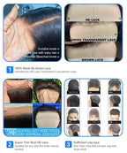 6x4 Density Virgin Human Hair Wigs For Black Women Vietnamese Raw Hair Transparent Lace Front Pre - Plucked Bleached Knots - Ms.Rubies Beauty Shop