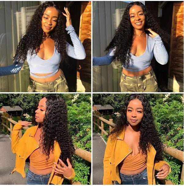 AA Hair Front Wig Womens Brazilian Human Long Curly Lace Wavy Hair Wigs US - Ms.Rubies Beauty Shop