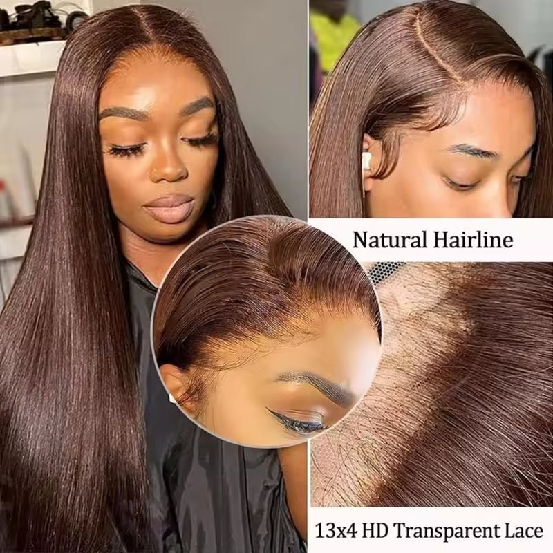 13x4 HD Lace Front Wig, Human Hair, Natural Brazilian Brown Wig, Women's Unprocessed Virgin Hair Wig - Ms.Rubies Beauty Shop