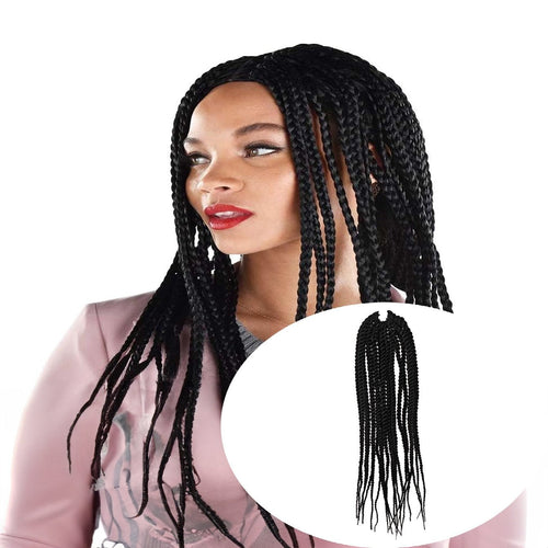 4X EZ SENEGALESE BRAID Long Crochet Braid Synthetic Hairstyle Black Burgundy Brown Ladies Box Braid Crochet Hair - 16 Inch - Ms.Rubies Beauty Shop