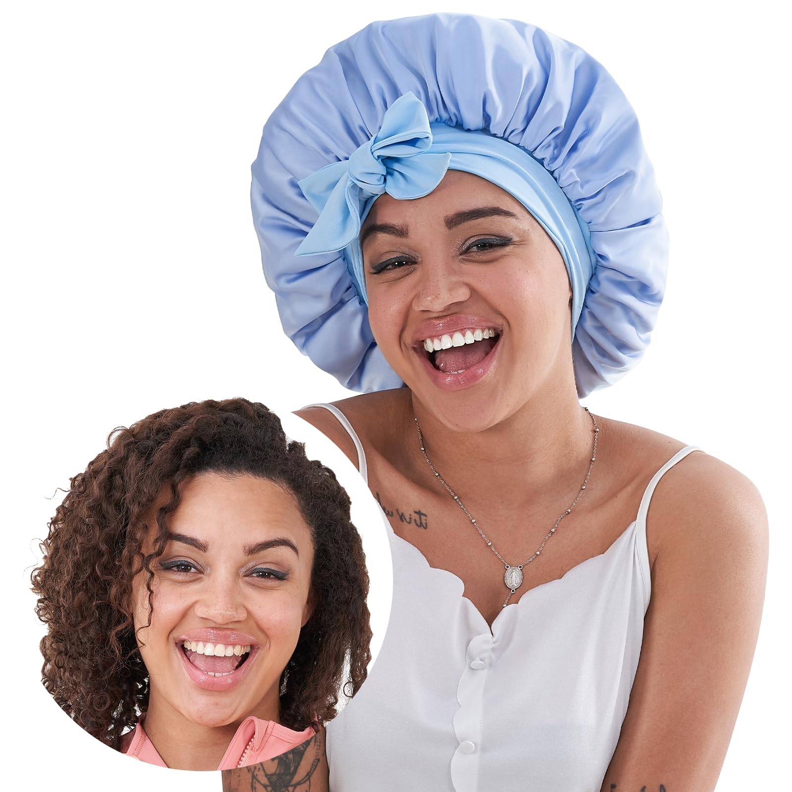 Silk Bonnet, Satin Hair Bonnet For Sleeping For Wavy Curly Natural Hair - Ms.Rubies Beauty Shop