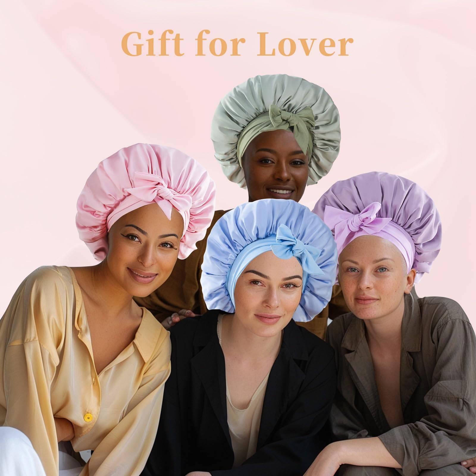 Silk Bonnet, Satin Hair Bonnet For Sleeping For Wavy Curly Natural Hair - Ms.Rubies Beauty Shop