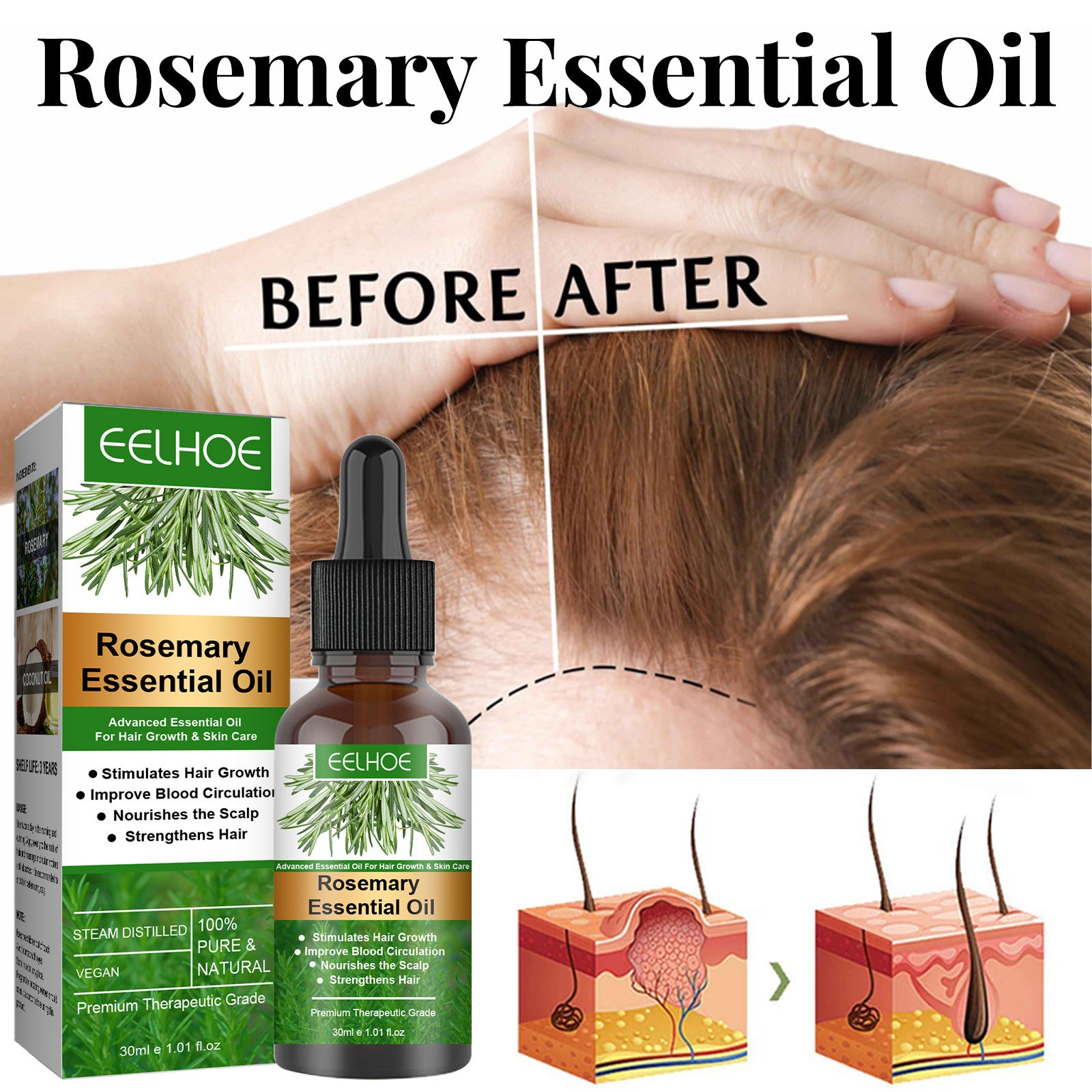 Rosemary Anti - Breakage Nourishing Hair Care Oil - Ms.Rubies Beauty Shop