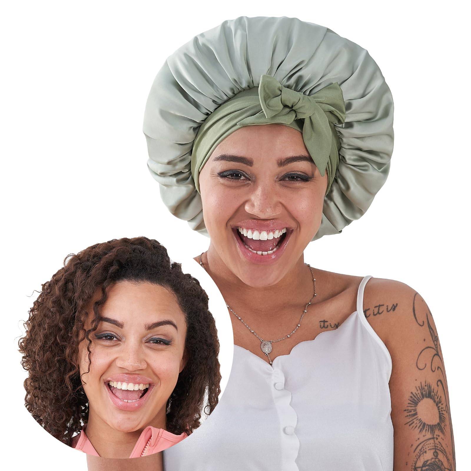 Silk Bonnet, Satin Hair Bonnet For Sleeping For Wavy Curly Natural Hair - Ms.Rubies Beauty Shop