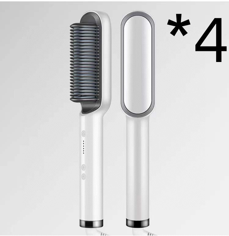 New 2 In 1 Hair Straightener Hot Comb Negative Ion Curling Tong Dual - purpose Electric Hair Brush - Ms.Rubies Beauty Shop