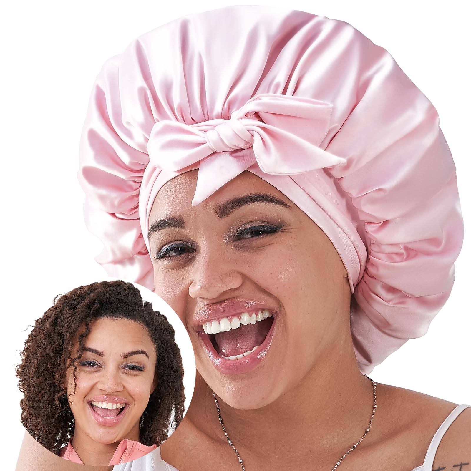 Silk Bonnet, Satin Hair Bonnet For Sleeping For Wavy Curly Natural Hair - Ms.Rubies Beauty Shop